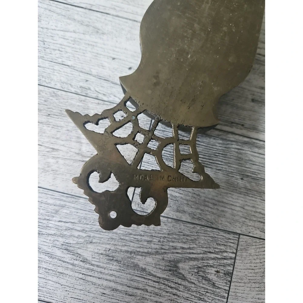 Decorative Brass Wall Hook Flower Pot Engraved Double Hook Home Decor
